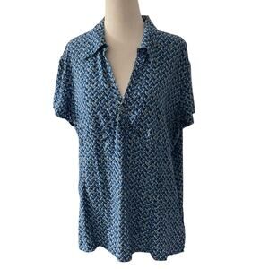 Emma & James Blue Geometric Shirt Women Size 18 | 57-29